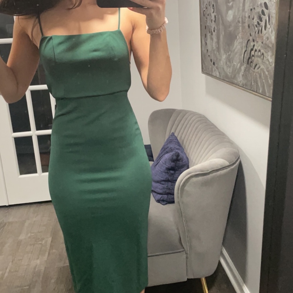Green dress, open back, US size 2, AU size 6